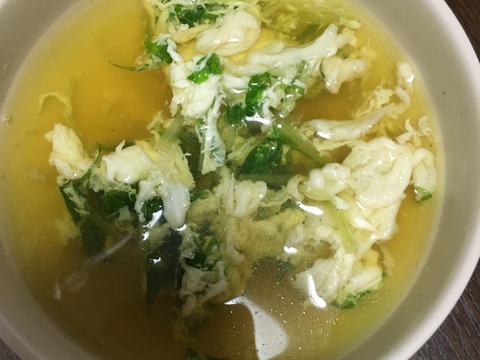 卵白と水菜の中華風スープ
